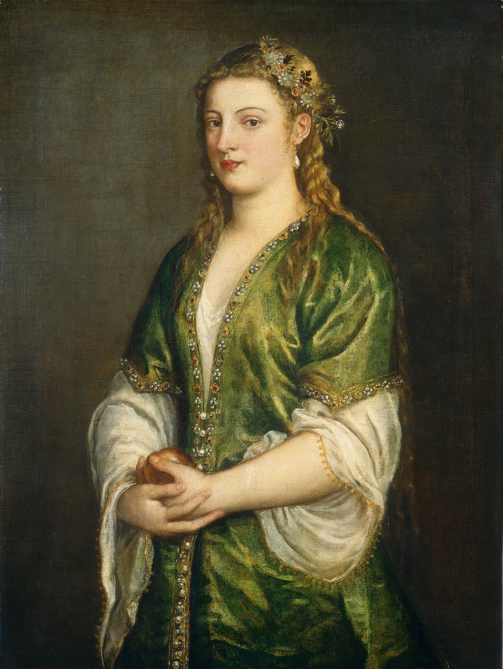 Woman Holding an Apple by Titian