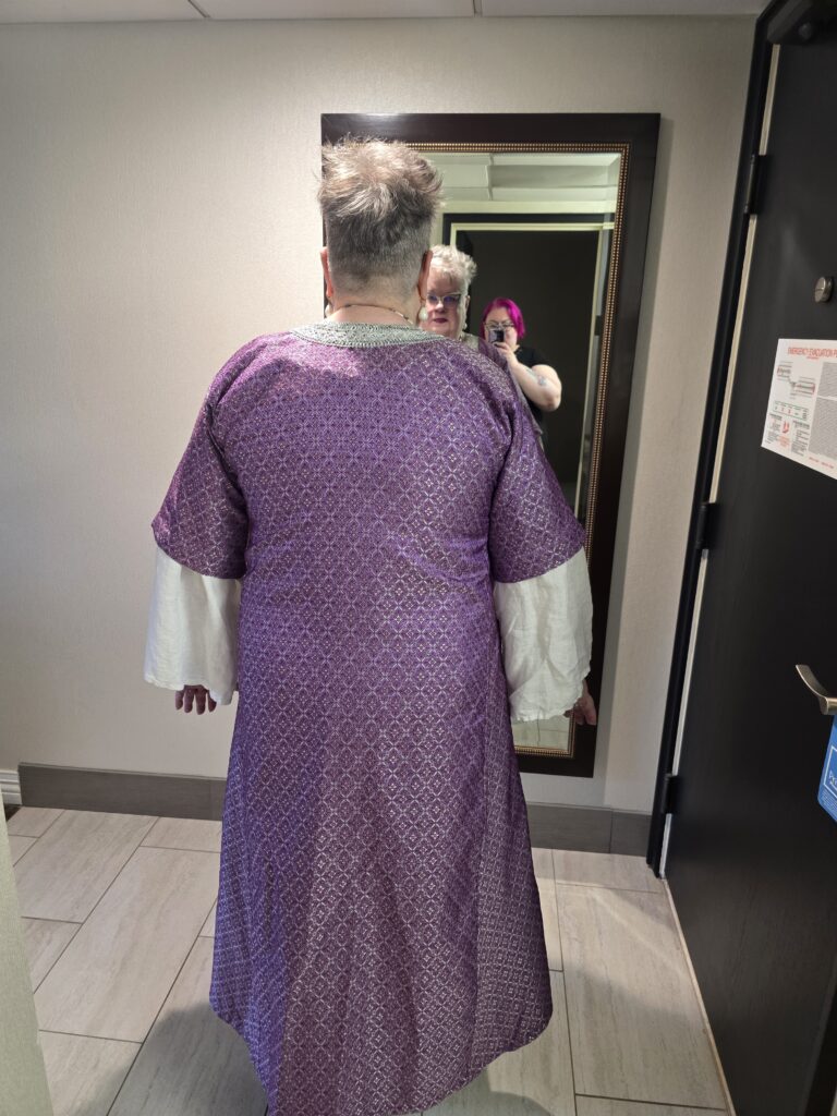 Babs in her Turkish Italian Gown, back view. 