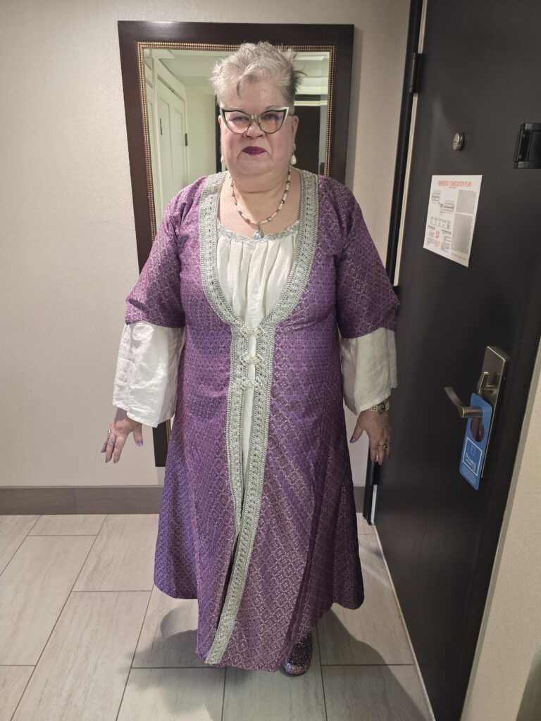 Babs in her Turkish Italian Gown, front view. 