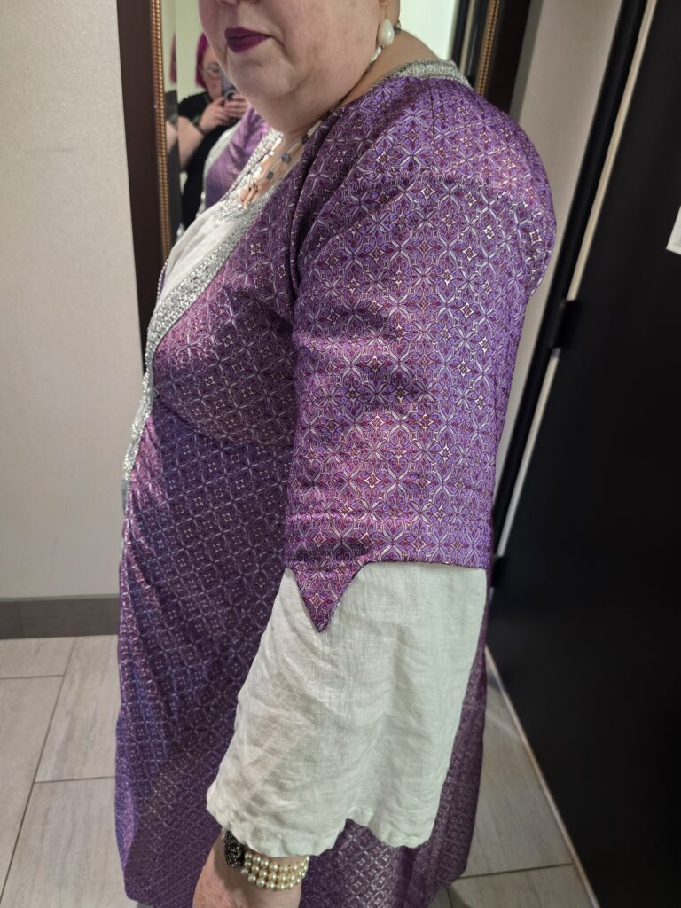 Babs in her Turkish Italian Gown, side view. 